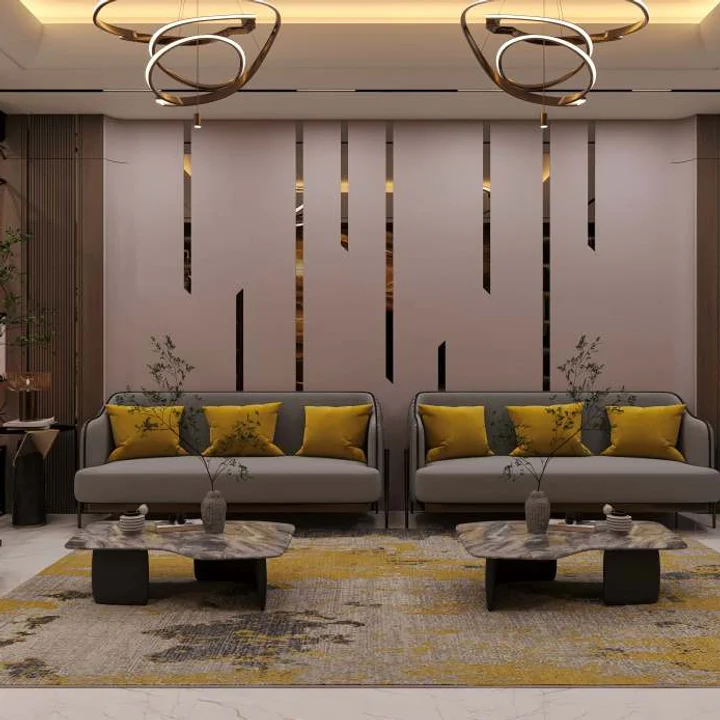 Fortune Suraj Bhan Grande living room with twin sofas at 11 ft floor-to-floor height Fortune Suraj Bhan Grande living room with twin sofas at 11 ft floor-to-floor height