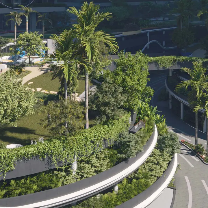 Fortune Suraj Bhan Grande stepped planted terraces on the podium Fortune Suraj Bhan Grande stepped planted terraces on the podium